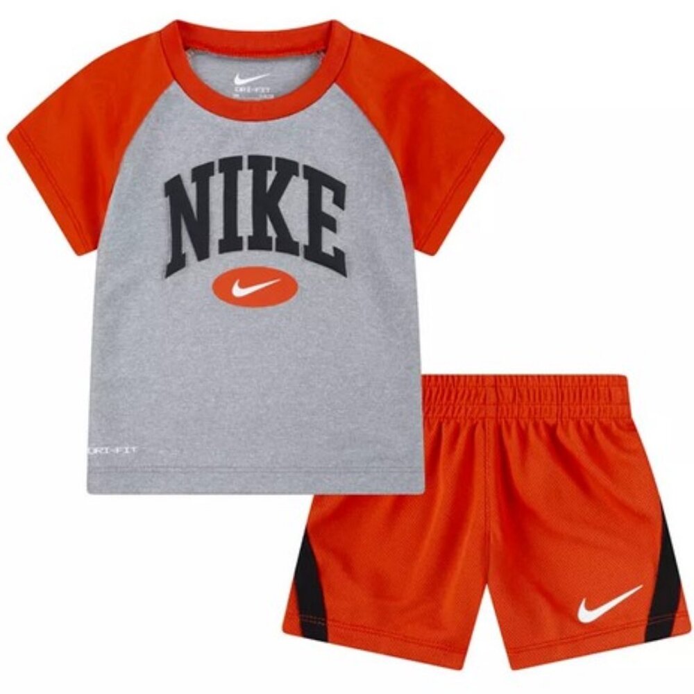 NWT Baby Boy Nike 2 piece Raglan Tee & Mesh Shorts Set MSRP $36